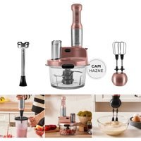Karaca Superpower 810 ml Cam Hazneli Turbolu 6 Bıçaklı 3'lü Blender Seti Rose