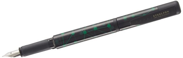 Steelpen Paslanmaz Çelik M Uç Siyah Yeşil Dolma Kalem