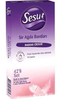 Sesu Hassas Ciltler 42 Adet Kadın Bacak-Vücut Bölgesi Ağda Bandı