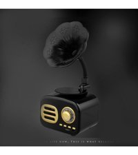 Junglee FT-05 Radyolu Kahverengi Siyah Bluetooth Hoparlör