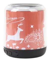 Cryfokt Noel Desenli 3 W Işıklı Pembe Bluetooth Hoparlör