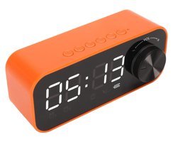 Bewinner Dijital Saat 5 W Radyolu Işıklı Turuncu Bluetooth Hoparlör