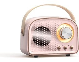 Kangrui-HB Retro 3 W Radyolu Pembe Bluetooth Hoparlör