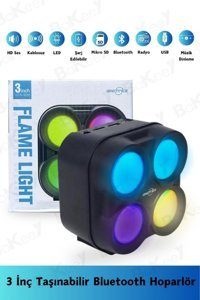 Bakeey GTS-1835 5 W Radyolu 5 W Işıklı Siyah Bluetooth Hoparlör