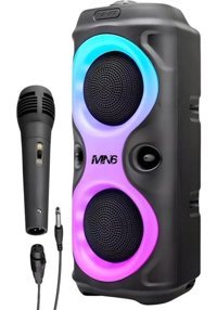 MN6 Qs 20 W Işıklı Siyah Bluetooth Hoparlör