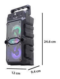 Turgut Ticaret KTS-1096 5 W Radyolu 5 W Işıklı Siyah Bluetooth Hoparlör