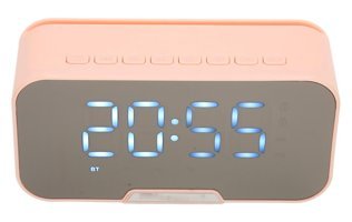 Sxhlseller Dijital Saat 3 W Radyolu Işıklı Kırmızı Bluetooth Hoparlör