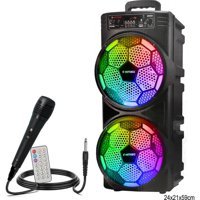 Kimiso QS-8206 10 W Radyolu Işıklı Siyah Bluetooth Hoparlör