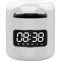 Acouto Dijital Saat 5 W Radyolu 5 W Işıklı Beyaz Bluetooth Hoparlör