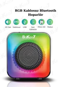 Bakeey Flame Light Radyolu Işıklı Siyah Bluetooth Hoparlör