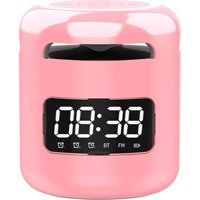 Gorgeous Dijital Saat 5 W Işıklı Pembe Bluetooth Hoparlör