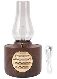 Goshyda Gaz Lambası 5 W Işıklı Kahverengi Bluetooth Hoparlör
