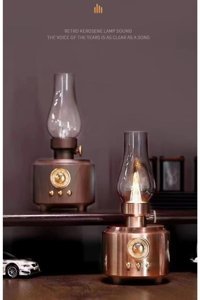 Torima Gaz Lambası 5 W Işıklı Rose Gold Bluetooth Hoparlör