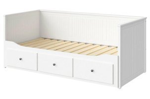 Ikea Hemnes 80x200 cm Başlıklı Sandıklı Tek Kişilik Baza Beyaz