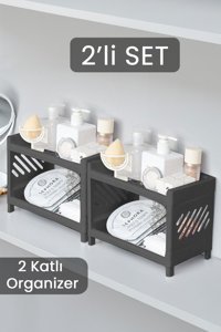 Meleni Home MCH-1306 2 Katlı Makyaj Organizeri Antrasit