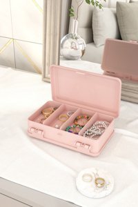 Dovi Home Tek Katlı Kapaklı Takı Organizeri Pembe