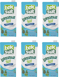 Teksüt Yarım Yağlı Laktozsuz Süt 6'lı 1 lt