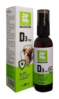 Nanbell D3 Dog D Vitamini C Vitamini Hamile Köpekler İçin Kemik Eklem Tüy Sağlığı İçin 50 ml Sıvı Köpek Vitamini