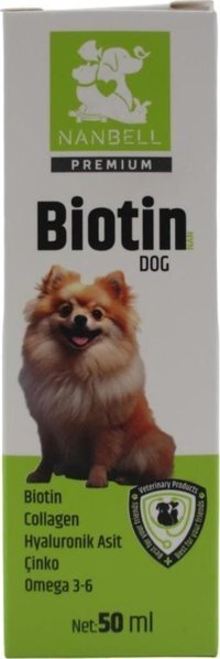 Nanbell Biotin Dog C Vitamini Köpekler İçin Tüy Sağlığı İçin 50 ml Damla Köpek Vitamini