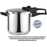 Magefesa Praktika Clipso Kapak Termik Tabanlı 8 lt Düdüklü Tencere Gri