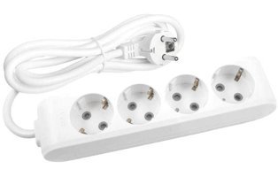 Avarson 3500 W Kalın Topraklı 4'lü 35 m Uzatma Kablosu Beyaz