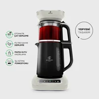 Karaca Robotea Pro 4 in 1 Konuşan Otomatik Cam Demlikli 2500 W Cam Gövdeli Starlight Retro Çay Makinesi