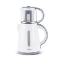 Homend Royaltea 1755H Otomatik Cam Demlikli 1500 W Plastik Gövdeli Beyaz Retro Çay Makinesi