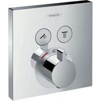 Hansgrohe Showerselect Pirinç Tekli Çevirmeli Dereceli Ankastre Kare Banyo Bataryası Krom