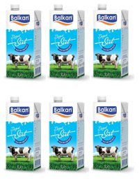 Balkan Yarım Yağlı Laktozlu Sade İnek Süt 6x1 lt