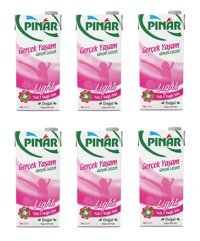 Pınar Yağsız Laktozlu Light Sade İnek Süt 6x1 lt