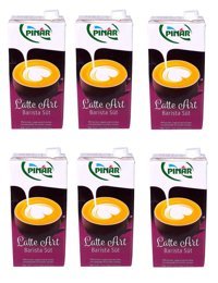 Pınar Latte Art Laktozlu Sade İnek Süt 6x1 lt