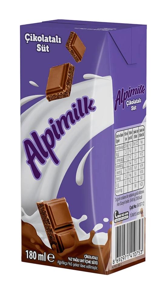 Alpimilk Yağlı Laktozlu Çikolatalı İnek Süt 180 ml