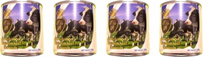 Royal Cow Sweetened Condensed Milk Laktozlu Sade İnek Süt 4x390 gr