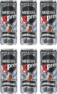 Nescafe Xpress Şekersiz Americano Soğuk Kahve 6x250 ml
