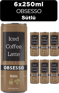 Obsesso Sütlü Latte Soğuk Kahve 6x250 ml
