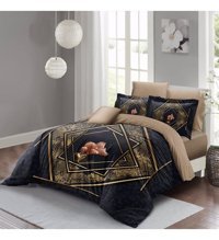 Monohome Lalezar Pamuk-Saten 4 Mevsim 200 x 220 cm 3D Desenli Çarşaflı Çift Kişilik Nevresim Takımı Kahverengi