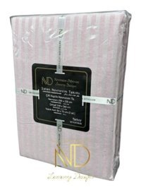 Nevresim Dünyası Takım Micro Saten 4 Mevsim 200 x 220 cm Çizgili Çarşaflı Çift Kişilik Nevresim Takımı Pembe