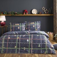 Linens Allday Cookie Pamuk-Saten 4 Mevsim 200 x 220 cm Desenli Çarşaflı Çift Kişilik Nevresim Takımı Lacivert