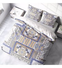 Monohome Patchwork Pamuk-Saten 4 Mevsim 200 x 220 cm 3D Desenli Çarşaflı Çift Kişilik Nevresim Takımı Çok Renkli