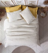 Cotton Box Petite Pamuklu 4 Mevsim 160 x 200 cm Lastikli Desenli Çarşaflı Çift Kişilik Nevresim Takımı Hardal