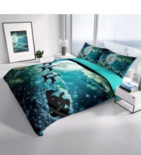 Monohome Ny Deer Pamuklu 4 Mevsim 200 x 220 cm Desenli Çarşaflı Çift Kişilik Nevresim Takımı Yeşil