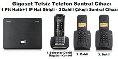 Gigaset C530 IP 3 Ahizeli Ekranlı Kablosuz Telsiz Telefon