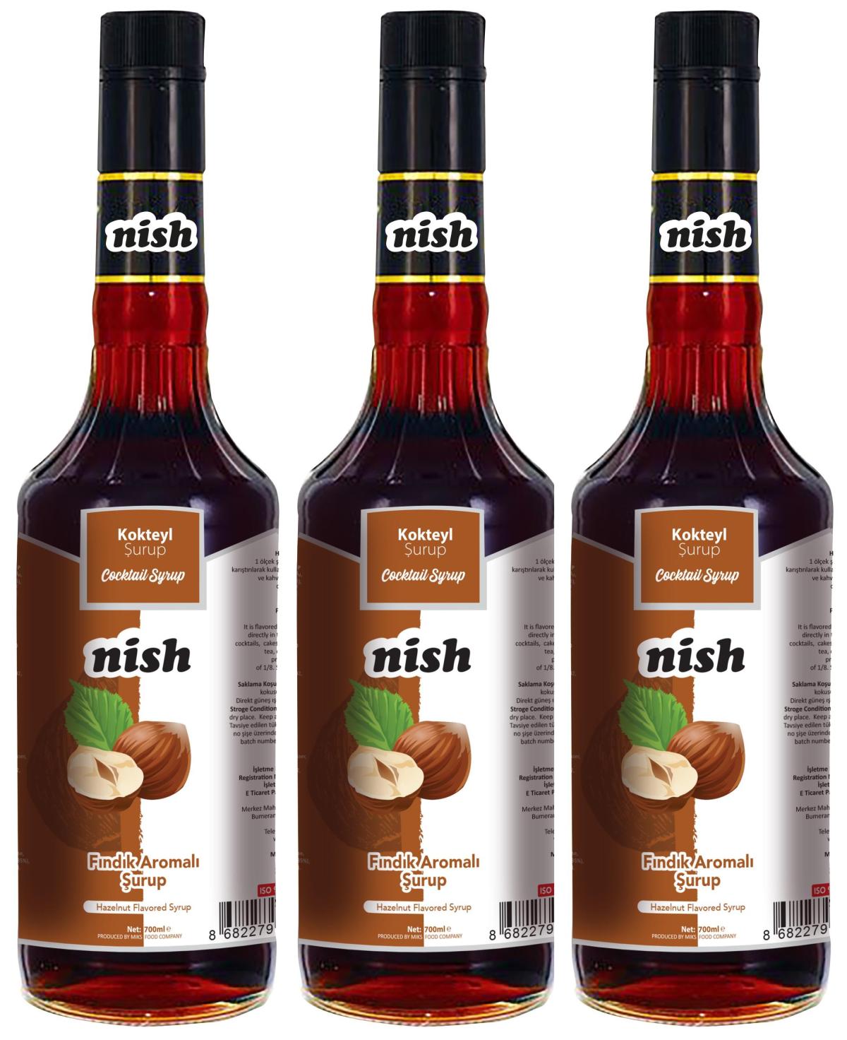 Nish Kahve Fındık Kahve Şurubu 3x700 ml