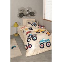 Cotton Box Junior Pamuk 100x200 cm Çarşaflı Lastikli Tek Kişilik Nevresim Takımı Bej