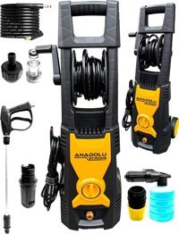 Anadolu Strong Profesyonel ANS150 2000 W Deterjan Haznesli Tekerlekli 150 bar Elektrikli Basınçlı Yıkama Makinesi