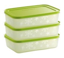 Tupperware Alaska Dikdörtgen Plastik Saklama Kabı 3'lüx1 lt