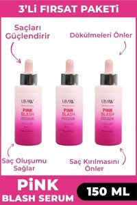 Uraw Pink Blash Dökülme Karşıtı Saç Serumu 3x50 ml
