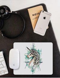 WuW Unicorn 22x18 cm S Mousepad Beyaz-Yeşil