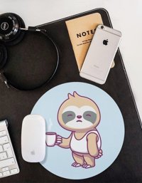 WuW Yuvarlak Tembel Hayvan 20 cm S Mousepad Çok Renkli