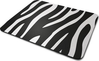 WuW Zebra Tasarım 22x18 cm S Mousepad Beyaz-Siyah